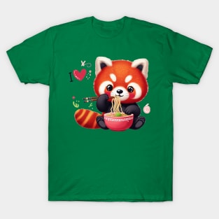 I Love Ramen#red panda T-Shirt